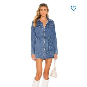 Superdown Light Blue Denim Shirt Dress